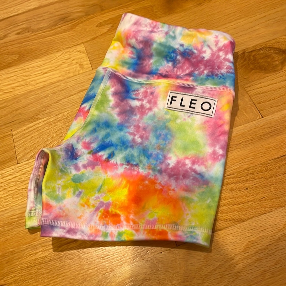 Fleo rainbow lust power high rise shorts